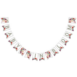 Aquarellblütenbaby in Bloom Baby Dusche Wimpelkette