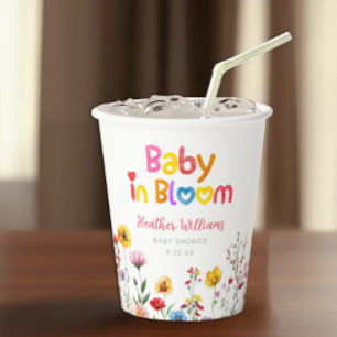 Aquarellblütenbaby in Bloom Baby Duschsäcken Pappbecher
