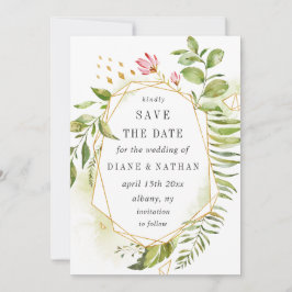Aquarellblütenblättern Save the Date