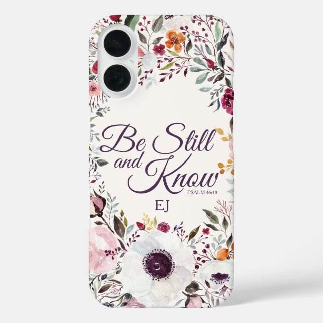 Aquarellblütenblume noch Psalm Monogramm Case-Mate iPhone Hülle (Rückseite)