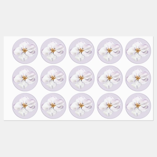 Aquarellblütenblüte Blume Siegel der Hülle Etiketten (Blatt)