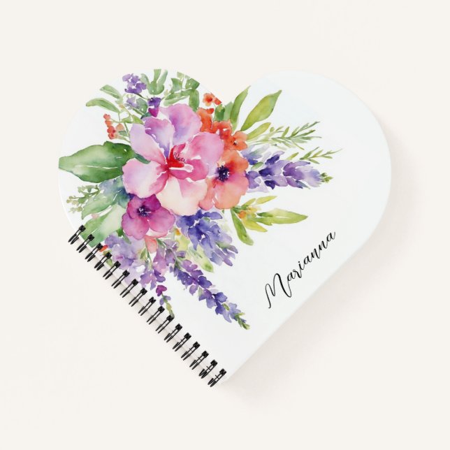 AquarellblütenBouquet Notizbuch (Vorderseite)