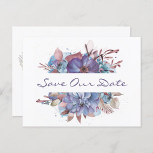 AquarellblütenBouquet Save the Date Ankündigungspostkarte