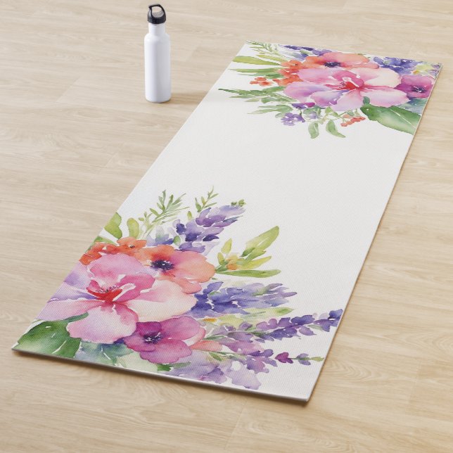 AquarellblütenBouquet Yogamatte (Beispiel)