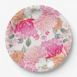 Aquarellblütenbräune im blühenden Brautparty Pappteller