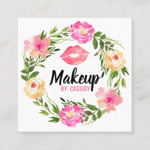 Aquarellblütendraht Makeup Arist Business Ca Quadratische Visitenkarte
