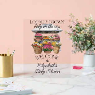 Aquarellblütendusche Acrylschild