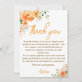 Aquarellblütendusche Danke Karte