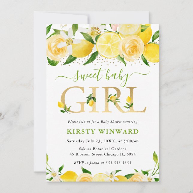 Aquarellblütendusche Einladung (Vorderseite)