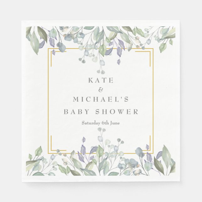 Aquarellblütendusche/Sprinkle/Paare Serviette (Vorderseite)