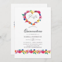 Aquarellblütenfiesta Quinceñera