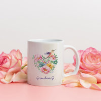 Aquarellblütenherz Hummingbird Grandma Geschenk 2