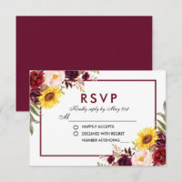 Aquarellblütenhochzeit Burgund