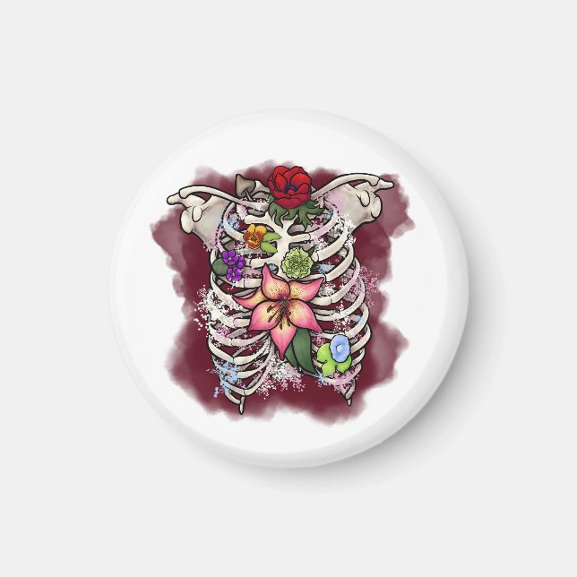 Aquarellblütenkäfig Magnet (Vorne)