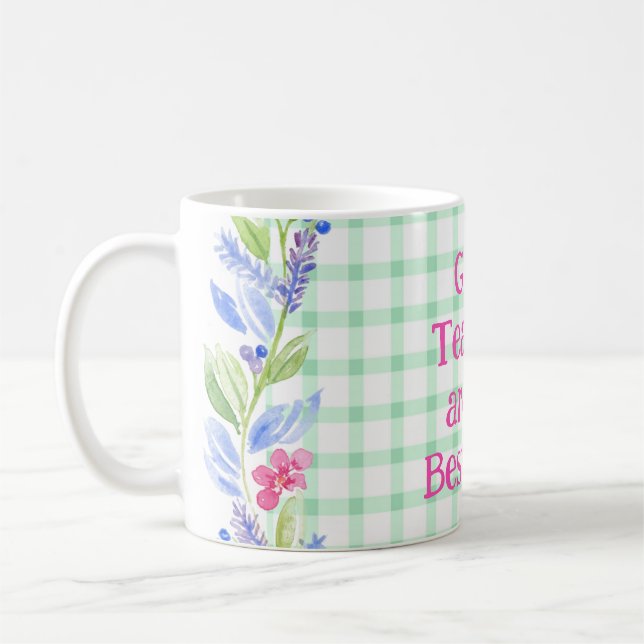 Aquarellblütenlehrer sind das beste Geschenk Kaffeetasse (Links)