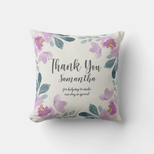 Aquarellblütenrot Rosa Danke Kissen