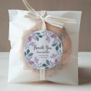 Aquarellblütenrot Rosa Danke Runder Aufkleber