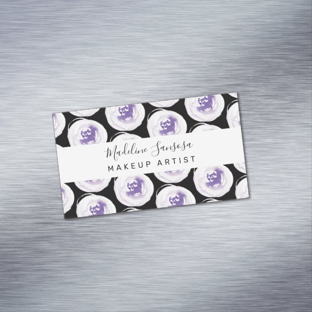 Aquarellblütenspinnen Schönheit Makeup Nägel Magnetische Visitenkarte (Beispiel)