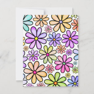 Aquarellbogen Doodle Daisy Blume Muster Mitteilungskarte