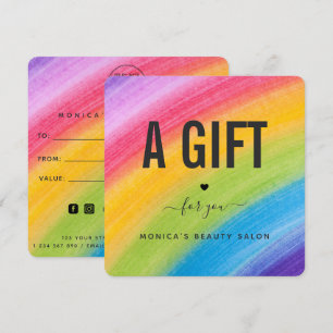 Aquarellbogen Pinselstrich Schönheitssalon Trendy