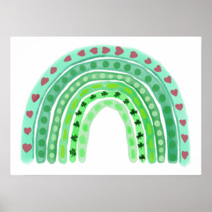 Aquarellbogen   St. Patrick's Day Kleeblatts Poster