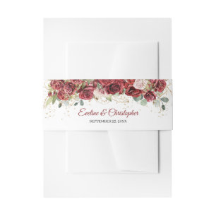 Aquarellbord und Rose eucalyptus Einladungsbanderole