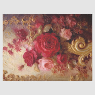 Aquarellbordeauxrot und rot französische Rose Gold Seidenpapier