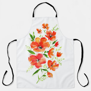 Aquarellbouquet aus Mohnanbau-Blume Schürze