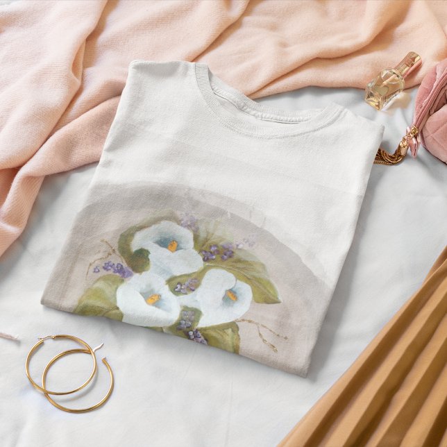 Aquarellbouquet aus weißem Callas-T - Shirt (Von Creator hochgeladen)