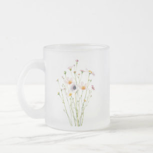 Aquarellbouquet aus Wildblumen Mattglastasse