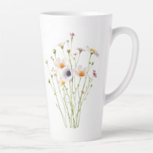 Aquarellbouquet aus Wildblumen Milchtasse