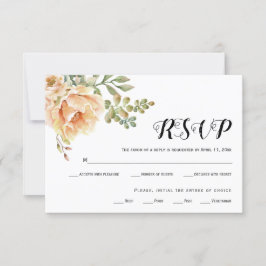 Aquarellbouquet-Schriftart Hochzeit RSVP-Karte RSVP Karte