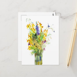 Aquarellbouquet sommerliche Blume Postkarte