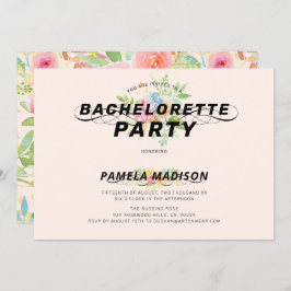 Aquarellbouquet und moderne Typografie in Blume Einladung