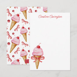 Aquarellbow Rosa Eiscreme Dankeskarte