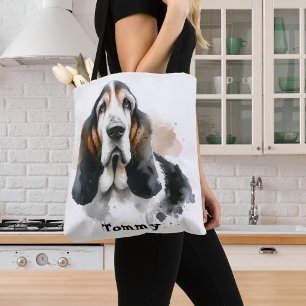 Aquarellbraun Basset Hound /Pets personalisieren