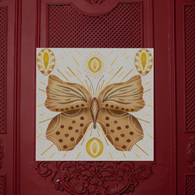 Aquarellbraun Schmetterling Sonne Himmelsakzente Poster (Von Creator hochgeladen)