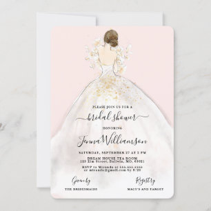 Aquarellbraut in Gown Bridal Dusche Einladung