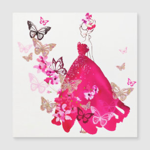 Aquarellbrücke Bläserbutterfly Gold Glitzer Magnetkarte