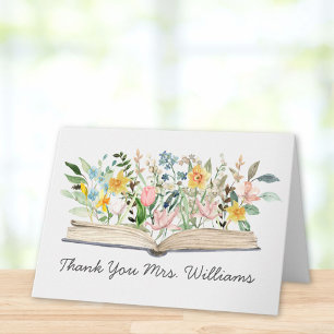 Aquarellbuch Blumen Floral Lehrer Anerkennung Karte