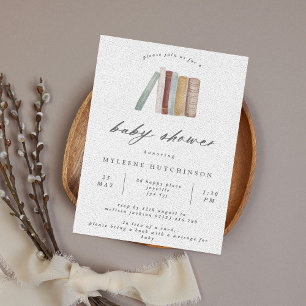 Aquarellbücher Kinderdusche Einladung