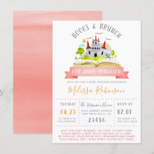 Aquarellbücher und Brunch   Red Unisex Baby Dusche Einladung