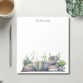 Aquarellbücher und Pflanzen-To-Do-Liste Notizblock