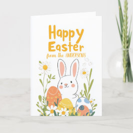 Aquarellbunny und Ostereier Feiertagskarte