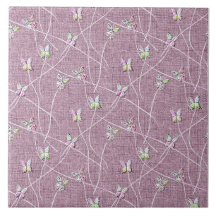 Aquarellbutterfische auf Dusty Pink Fliese