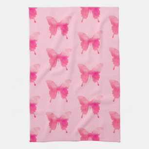 Aquarellbutterfische - Fuchsia und Pink Geschirrtuch