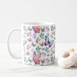 Aquarellbutterfische Nahtloses Muster Kaffeetasse