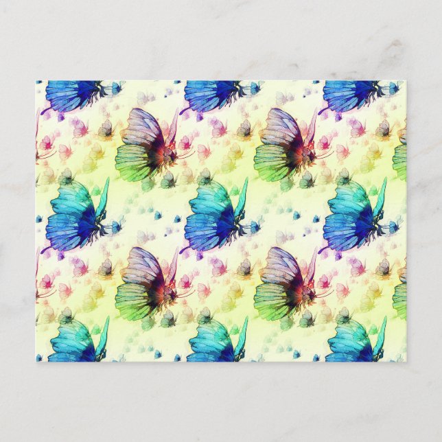 Aquarellbutterfische Postkarte (Vorderseite)