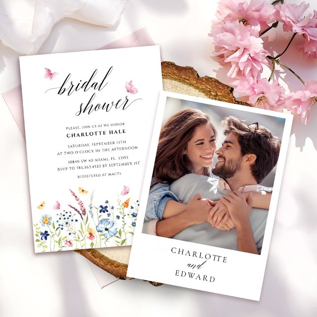 Aquarellbutterfische Rosa Brautparty Einladung (Von Creator hochgeladen)