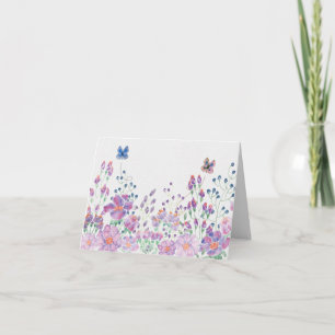 Aquarellbutterfische und Blume Karte